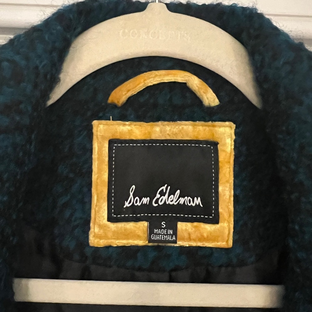 Sam Edelman teal black wool blazer coat size S - Picture 6 of 6